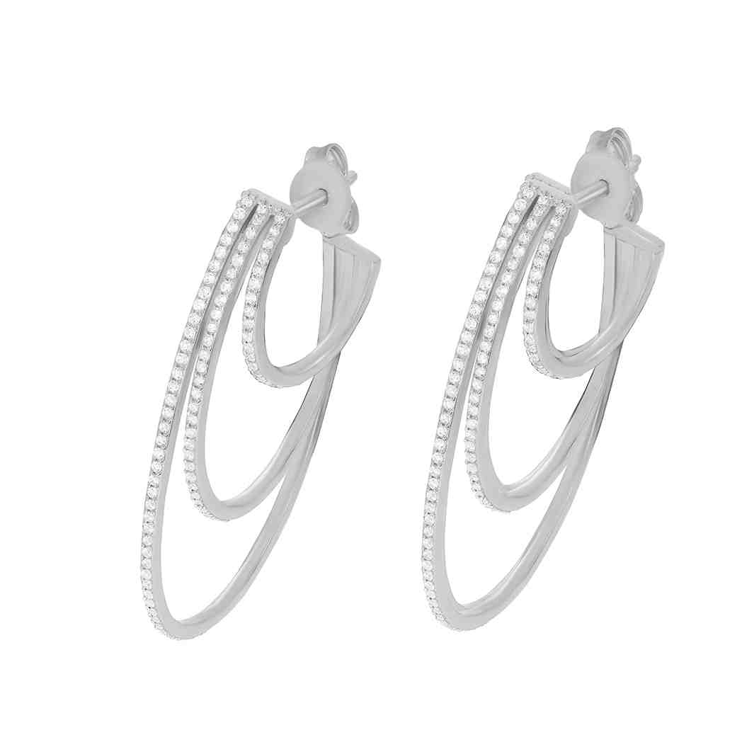 Three-Row Split Hoop Earrings  ER21572A